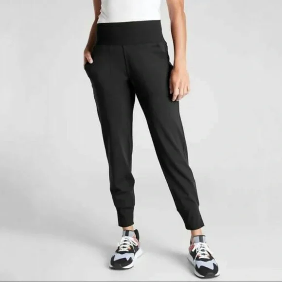 Athleta Joggers Very Soft Knit Woman XS Black Side Pockets - Picture 1 of 11